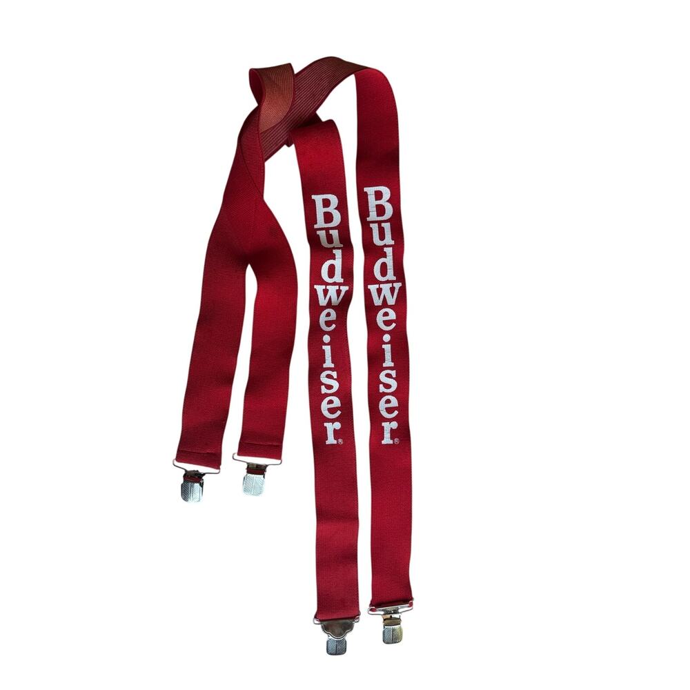Vintage Budweiser Anheuser Busch Beer Advertising Pants Suspenders Bibs